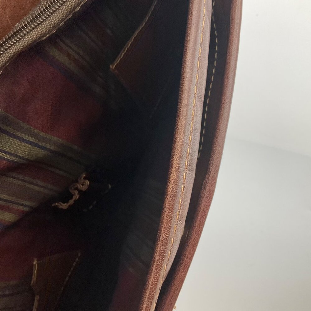 VTG Sudhaus 80's Leather Briefcase Key Detachable Strap Minimalist Old Money - Picture 16 of 17